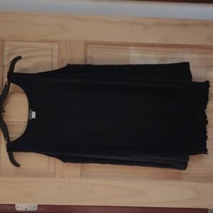 Black Open Shoulder Long Sleeve Blouse with Stretch Waist - Wide Sleeves